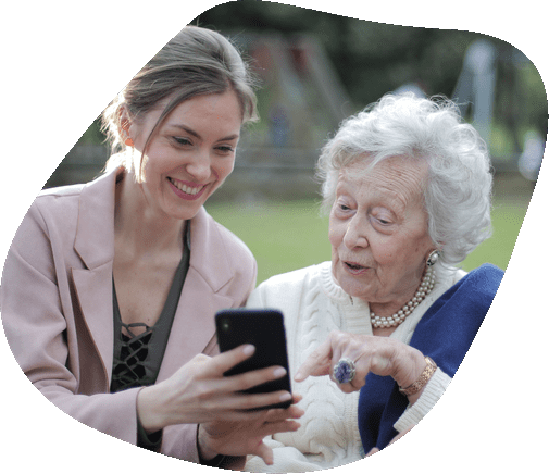 Companion caring elder lady